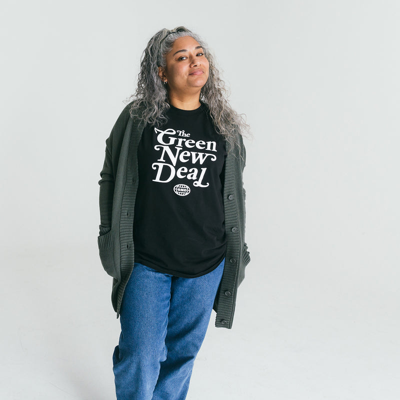 Camiseta verde negro New Deal (unisex)