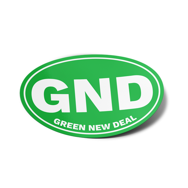 Green New Deal Oval Bumper Sticker