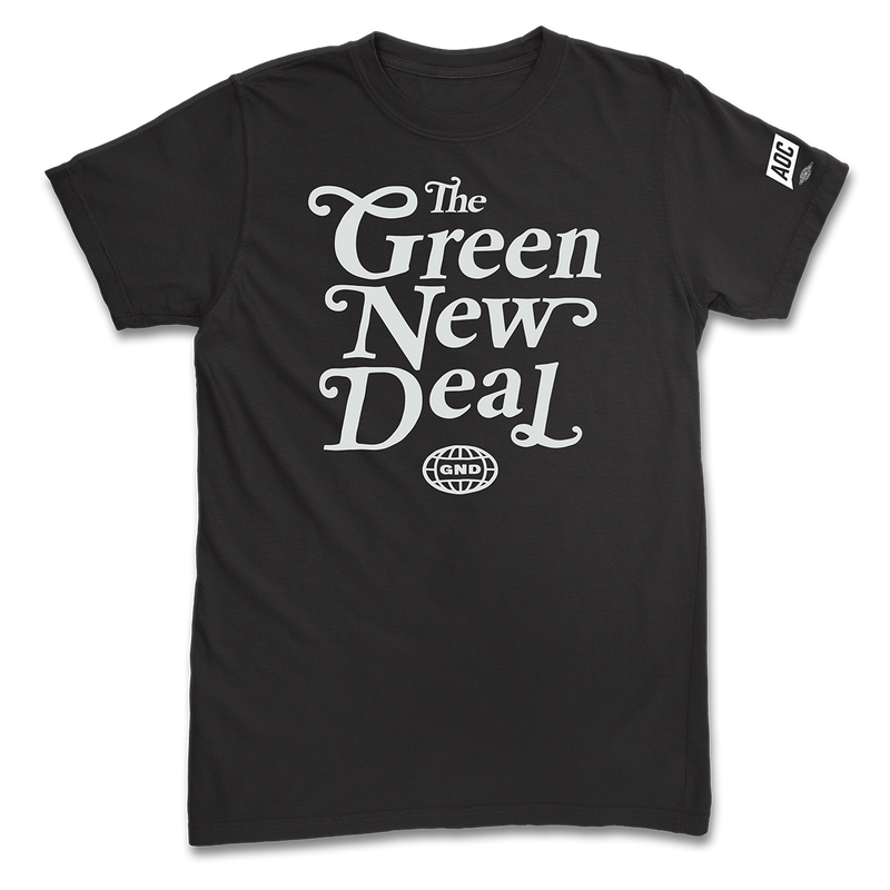 Camiseta verde negro New Deal (unisex)