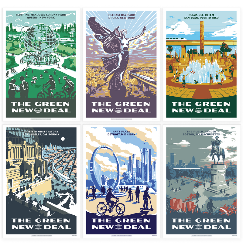Paquete de póster verde New Deal